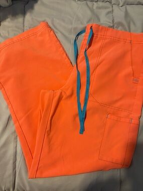 Women’s Orange Drawstring Scrub Pants